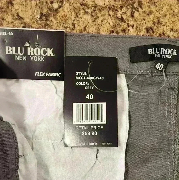 Men's Blu Rock New York Cotton Flex Cargo Shorts with Belt Size 40 - Picture 3 of 6